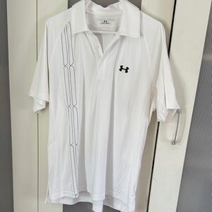 Under Armour Men's White Polo with Black Logo